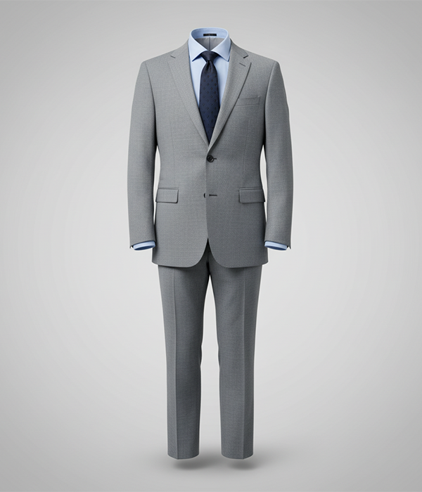Heritage Wool Solid Light Grey Suit