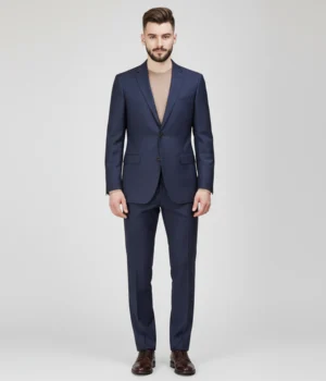 Heritage Wool Solid Navy Suit Front