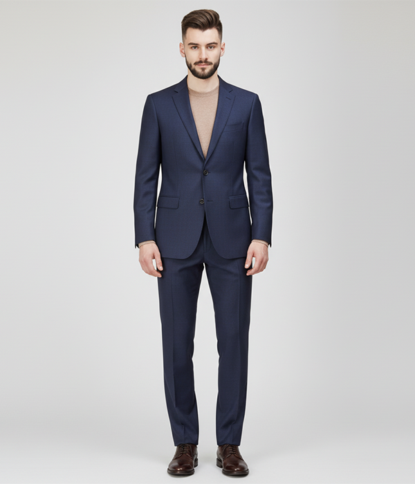Heritage Wool Solid Navy Suit Front