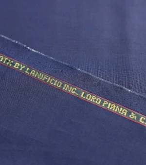 Loro Piana Lightest Super 150's Wool & Silk Fabric - Navy Blue Five