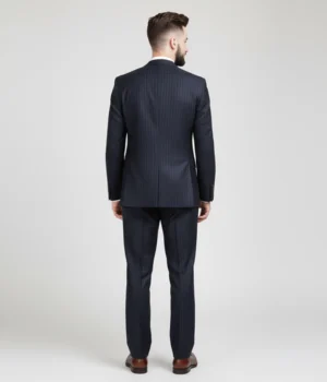 Shop The Heritage Wool Navy Pinstripe Suit