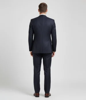 Shop The Heritage Wool Pinstripe Dark Navy Suit