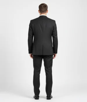 Shop The Heritage Wool Solid Black Suit