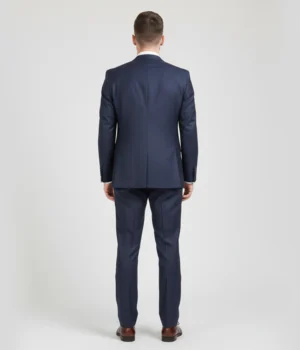 Shop The Heritage Wool Solid Navy Suit