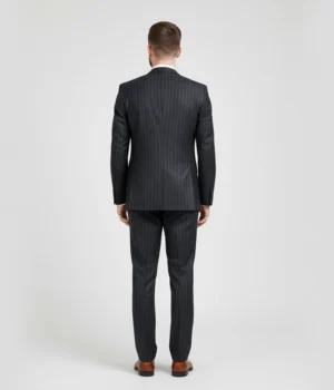 Shop the Heritage Wool Pinstripe Black Suit