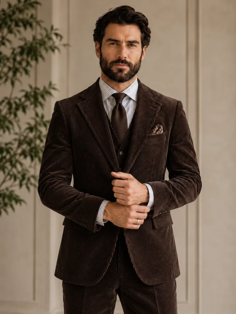 1940s Double Breasted Corduroy Suit