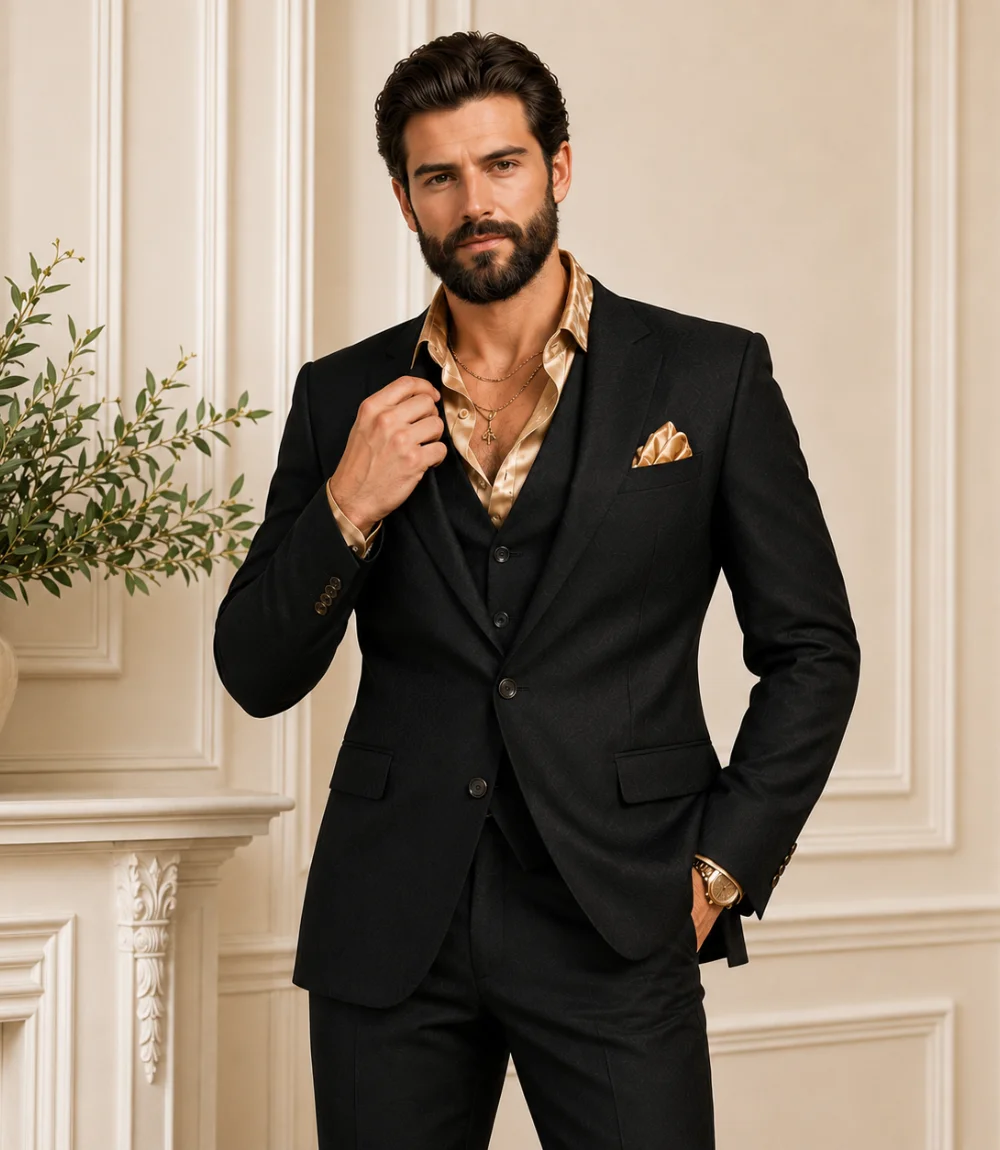 70s Men’s Black 3 Piece Suit 70s Men’s Black 3 Piece Suit