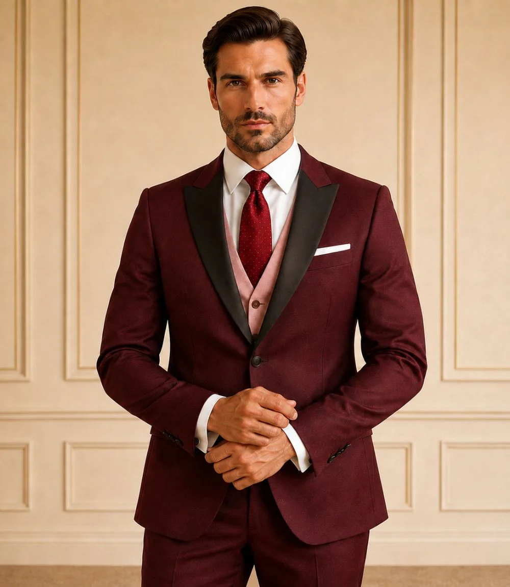 Burgundy And Blush Pink 3 Piece Suit Burgundy And Blush Pink 3 Piece Suit